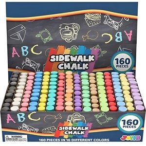 160 PCS Washable Sidewalk Chalks Set Non-Toxic Jumbo Chalk